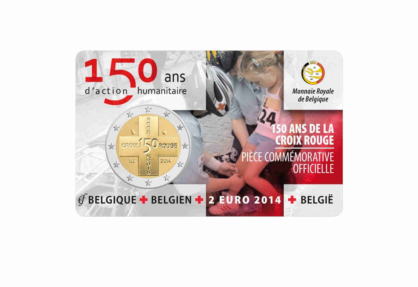 2 Euro 2014 Belgien 150 Jahres Rotes Kreuz st in Coincard