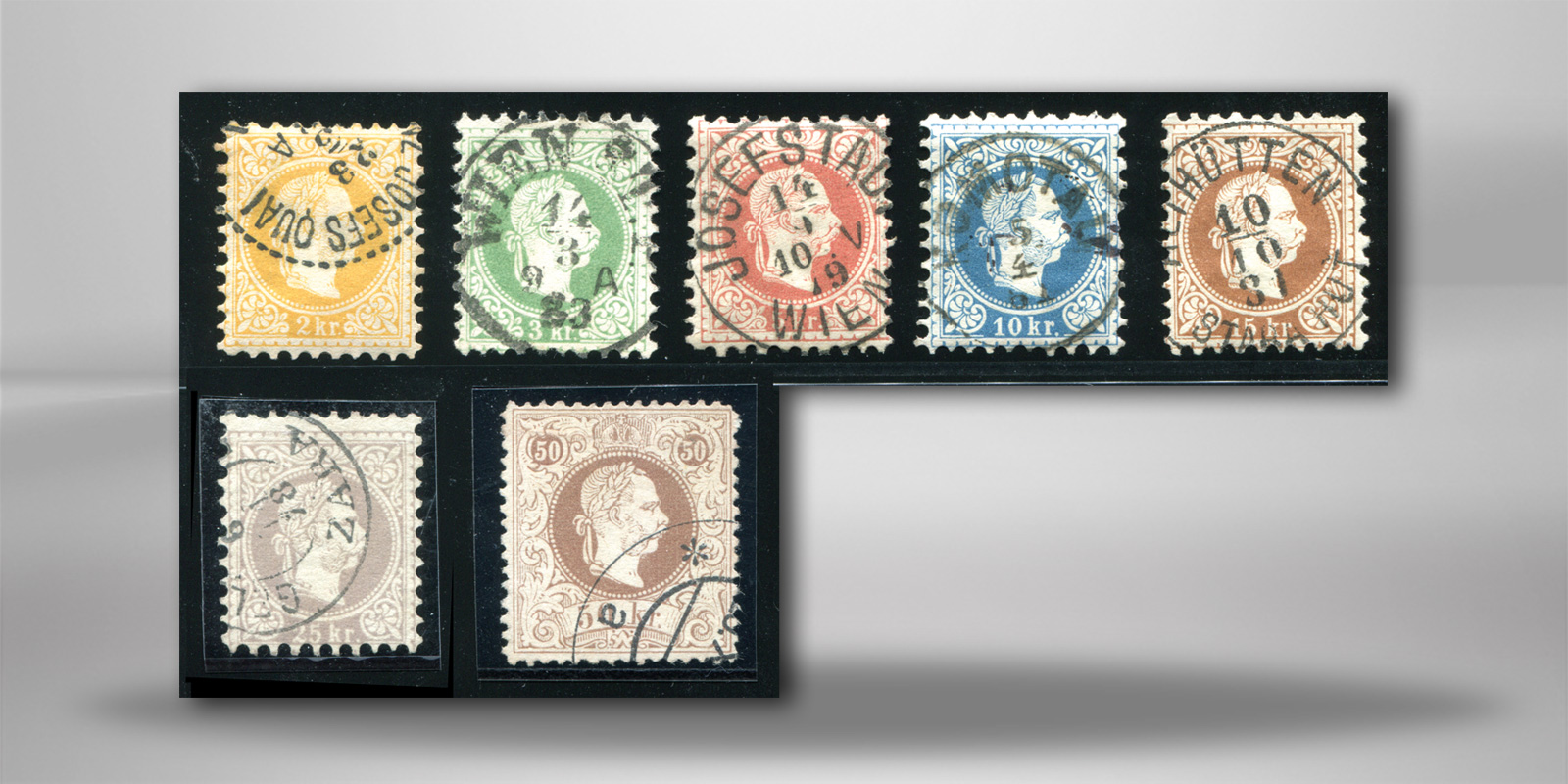 Österreich Kaiserreich 1867 Mi.Nr. 35/41 II gest. Kaiser Franz Joseph