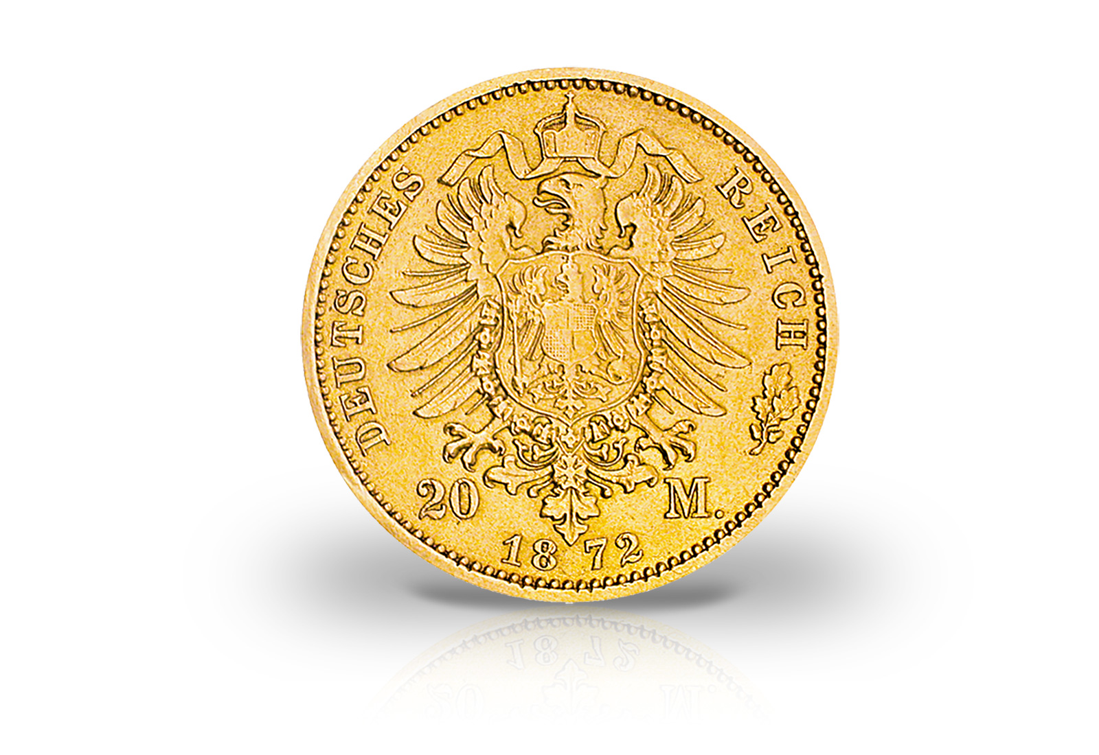 20 Mark Goldmünze 1872 Deutsches Kaiserreich Württemberg König Karl Jaeger-Nr. 290