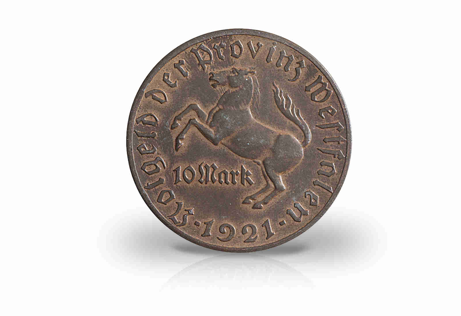 10 Mark Notgeldmünze 1921 Weimarer Republik Westfalen N13 Bronze
