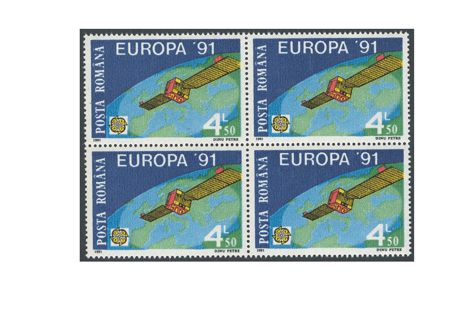 Briefmarken CEPT Rumänien Mi: 4653 ** VB Weltraum 1991