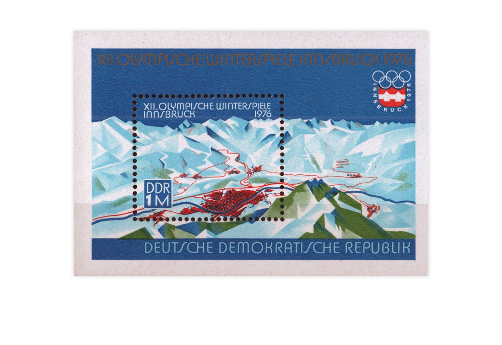 DDR Block 43 Olympische Winterspiele 1976 postfrisch