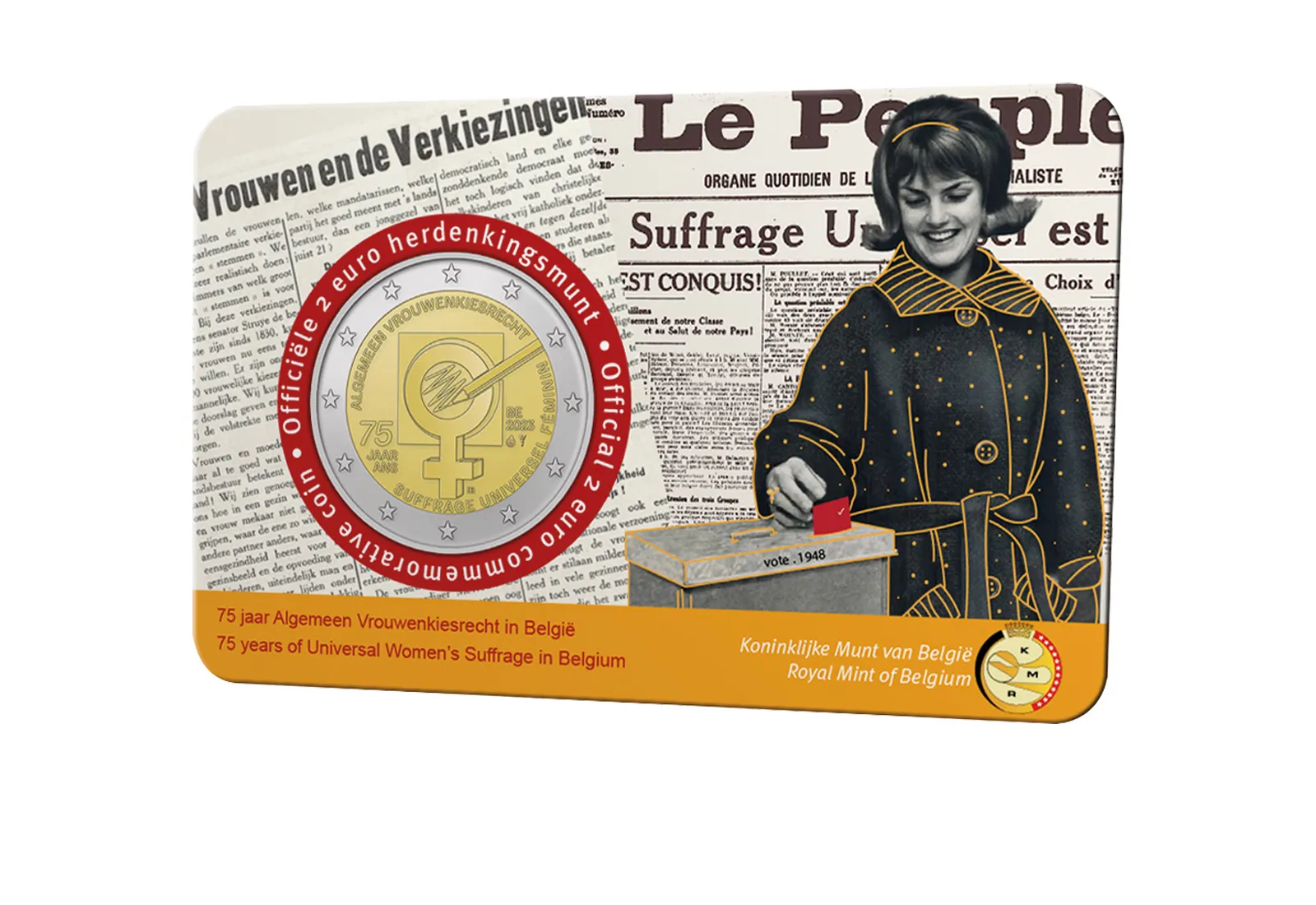 Belgien 2 Euro 2023 75 Jahre Frauenwahlrecht in Belgien st in Coincard