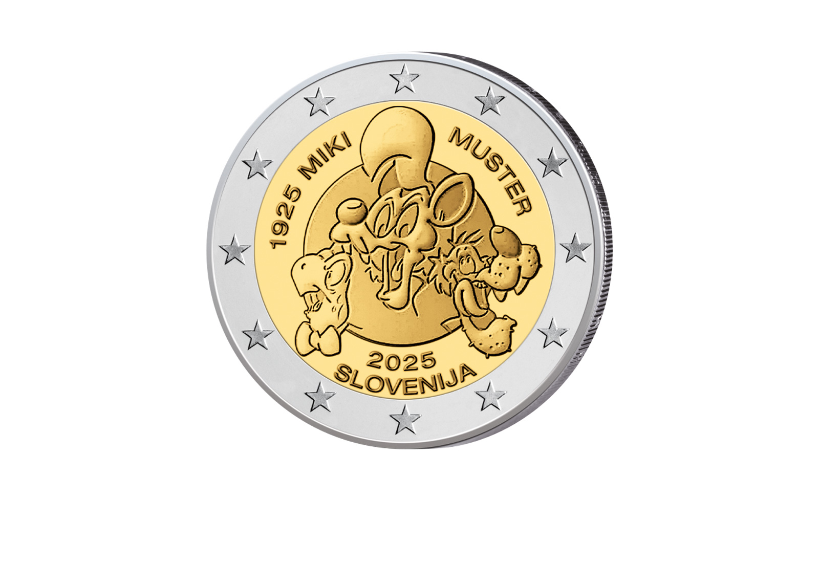 2 Euro 2025 Slowenien 100. Geburtstag Miki Muster bfr.
