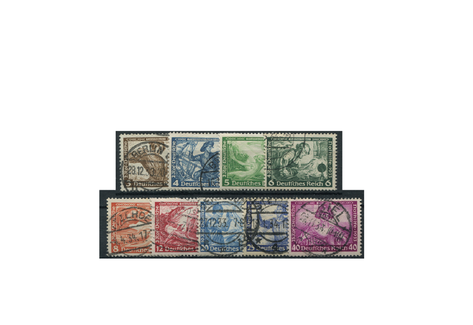 Deutsches Reich Wagner-Satz 1933 Michel 499/507 gestempelt