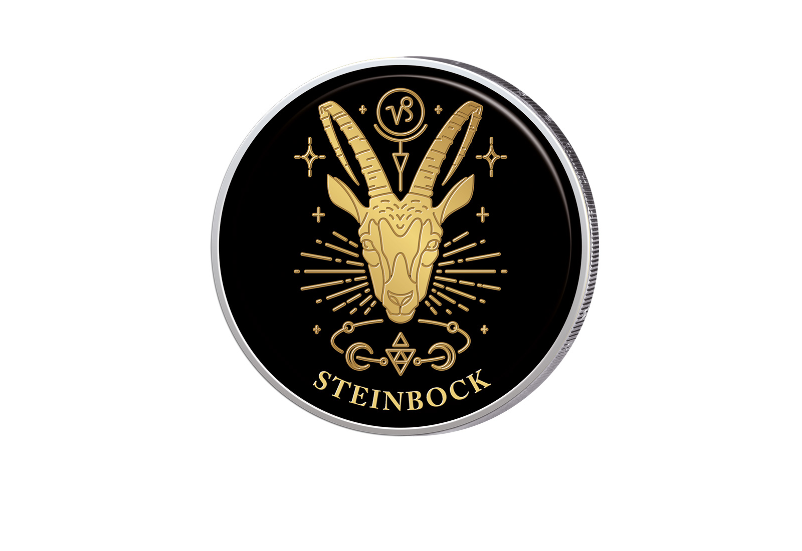 2 Euro mit Farbapplikation Sternzeichen Steinbock