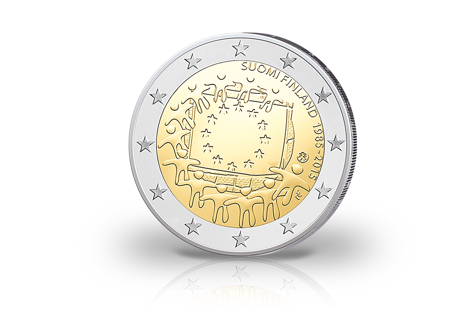 2 Euro 2015 Finnland Gemeinschaftsausgabe Europa Flagge