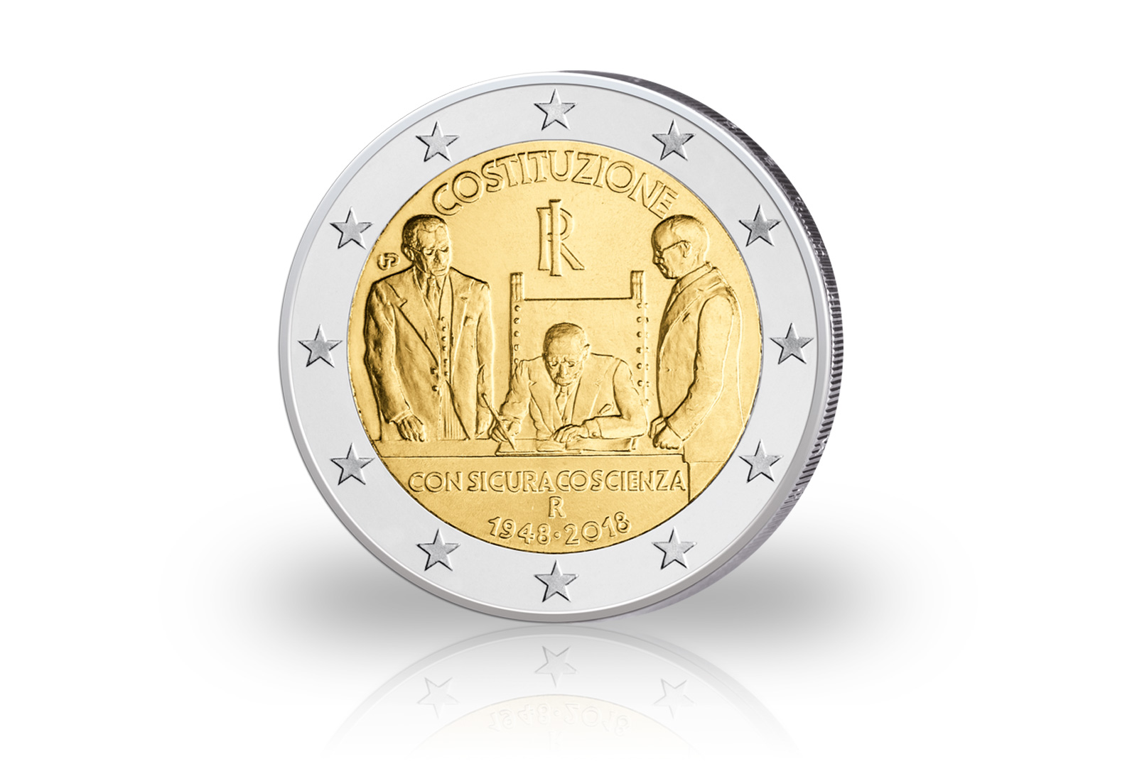 2 Euro 2018 Italien 70. Jahrestag italienische Verfassung