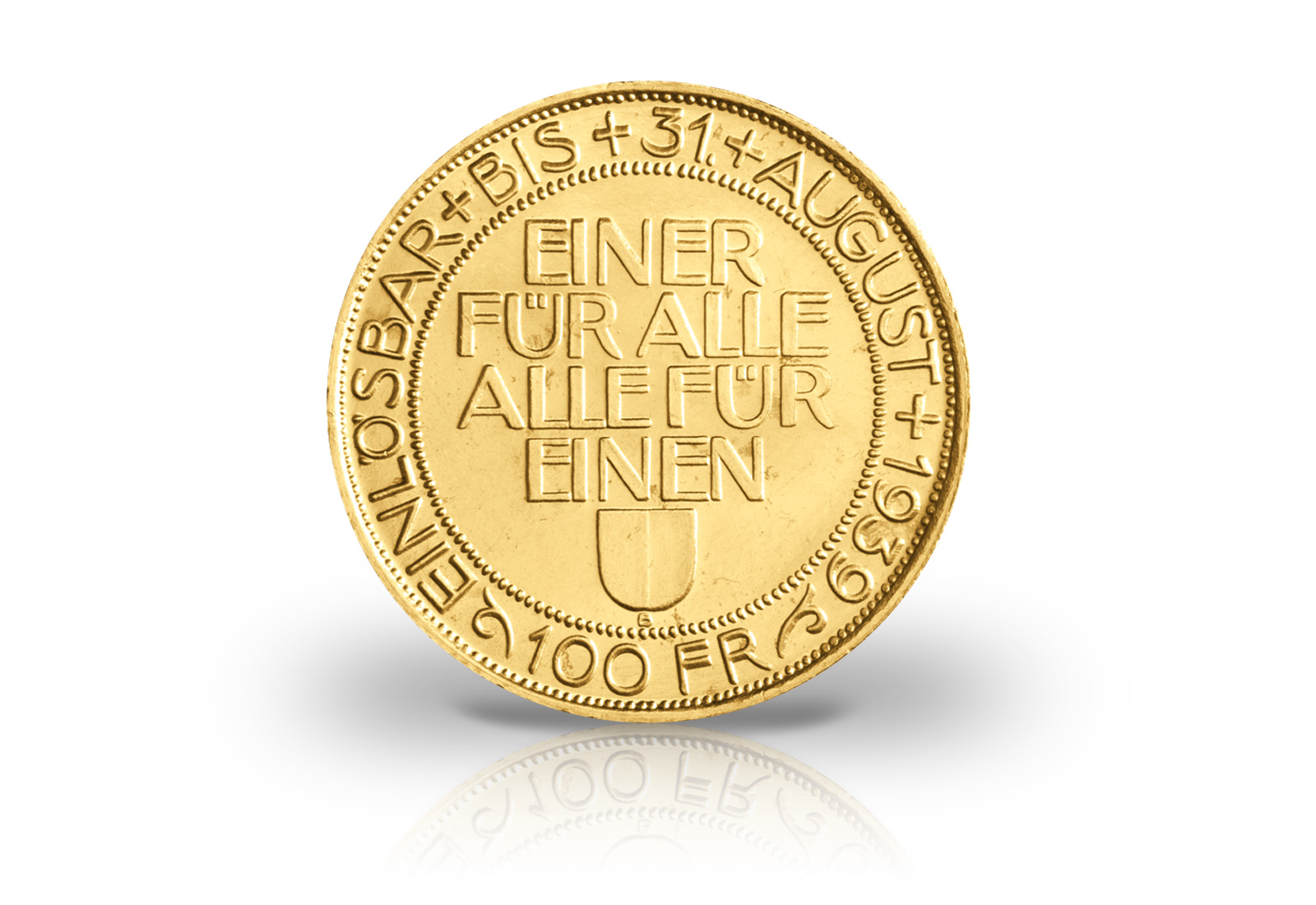 100 Franken Goldmünze 1939 Schweiz Schützenfesttaler