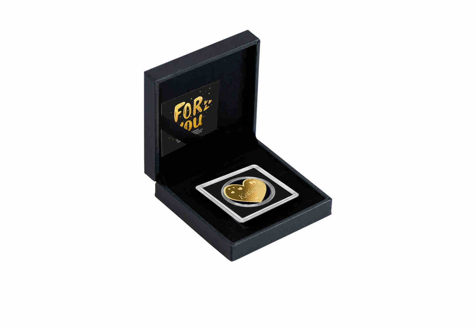 Goldmünze Motiv "Herz Katharina" 999/1000 Gold im Geschenketui