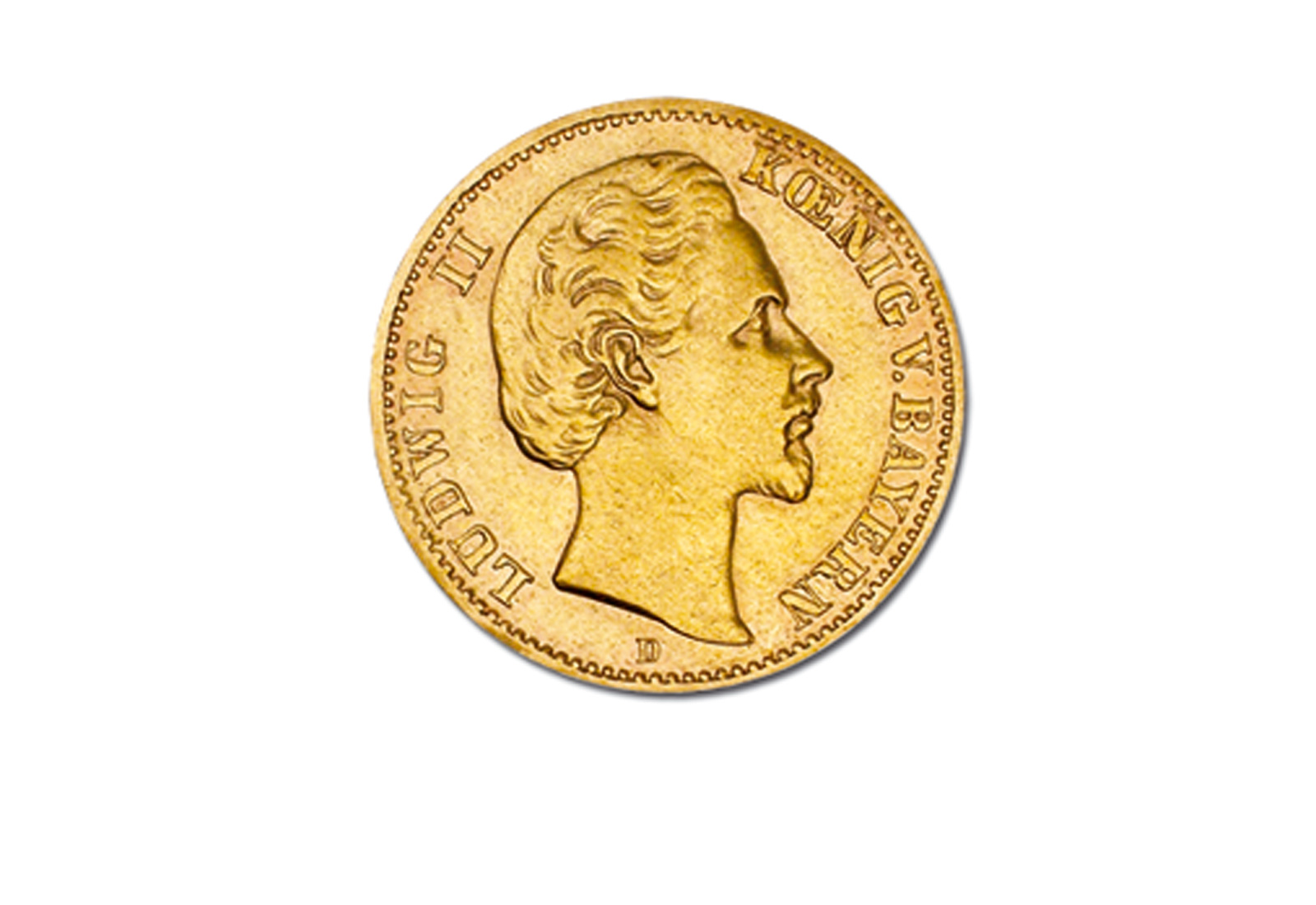 20 Mark 1874-1878 Kaiserreich Ludwig II. von Bayern Jaeger-Nr. 197