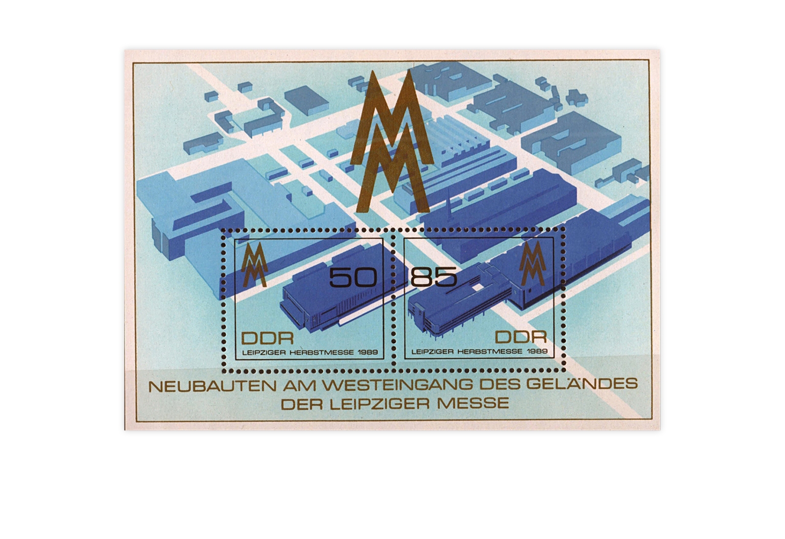 DDR Block 99 Leipziger Herbstmesse 1989 gestempelt