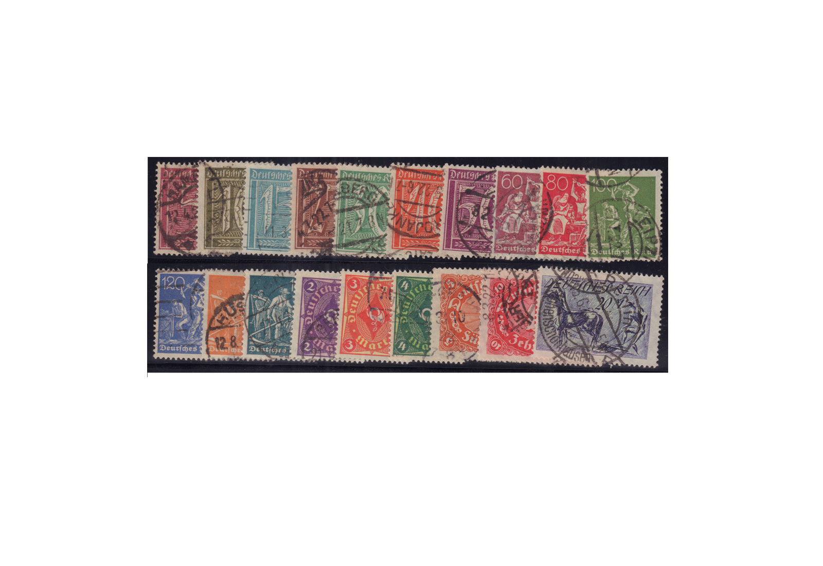 Deutsches Reich Mi.Nr. 158/176 gestempelt