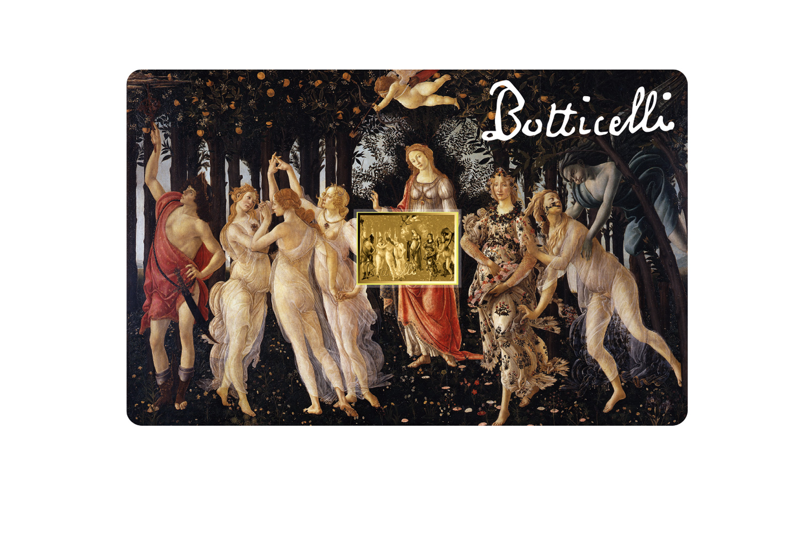 Goldmünze Motiv Primavera Coincard Feinheit 999/1000 Gold Geschenk