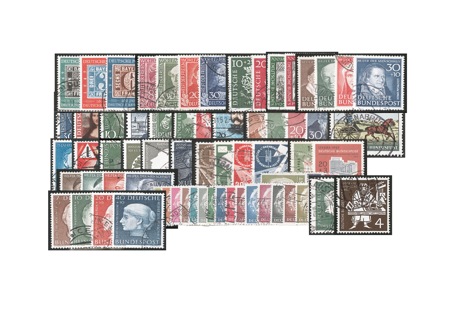 BRD Die seltenen Frühausgaben 1949-1954 gestempelt