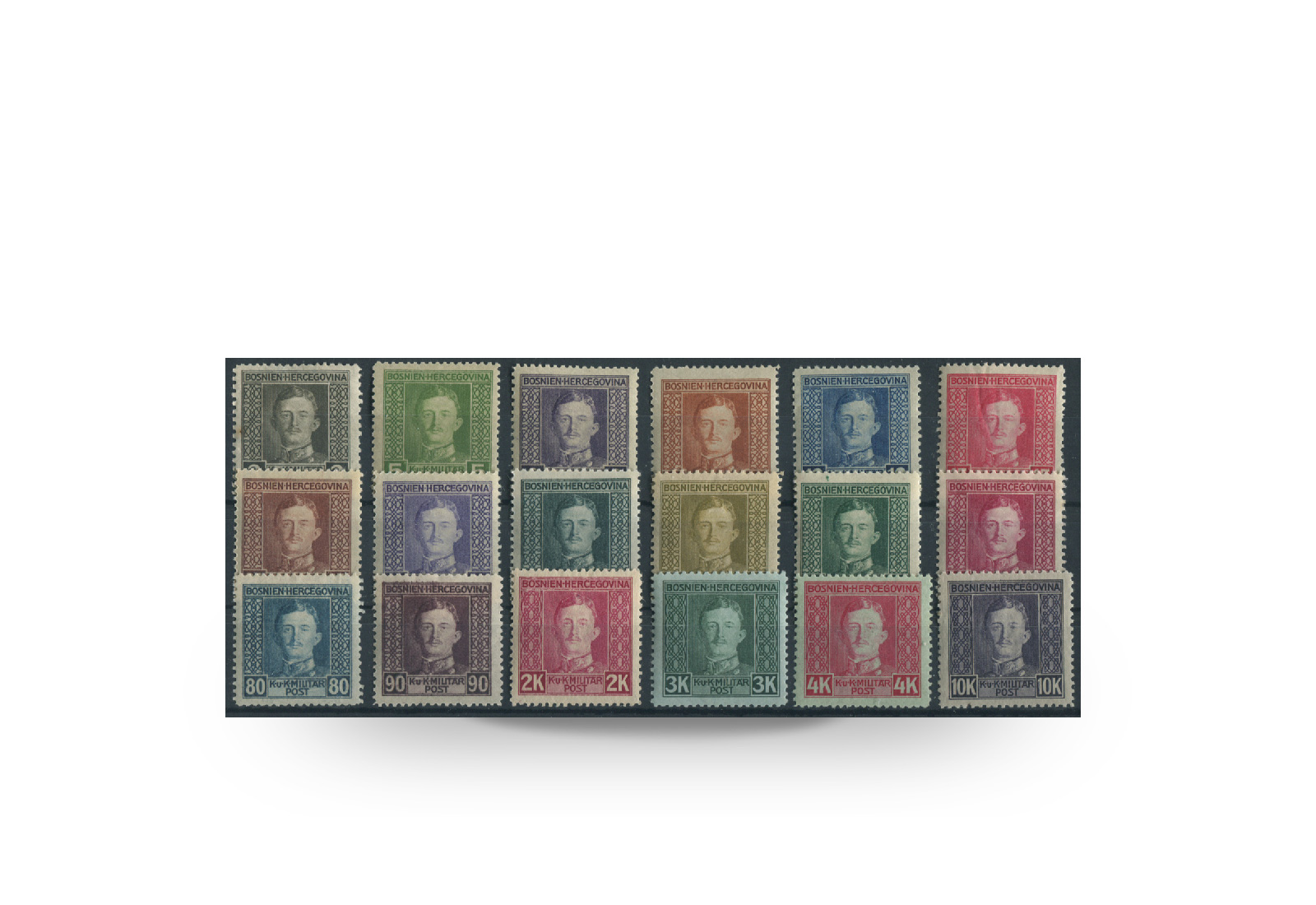 Briefmarke Österreich/Bosnien Herzegowina 1917 Michel-Nr. 124-141 postfrisch