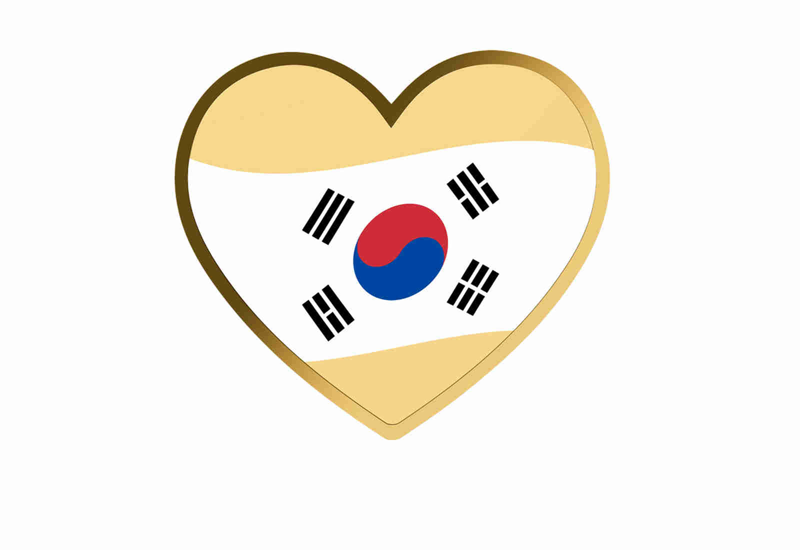 Goldmünze Motiv "Ein Herz für Südkorea" 999/1000 Gold im Geschenketui