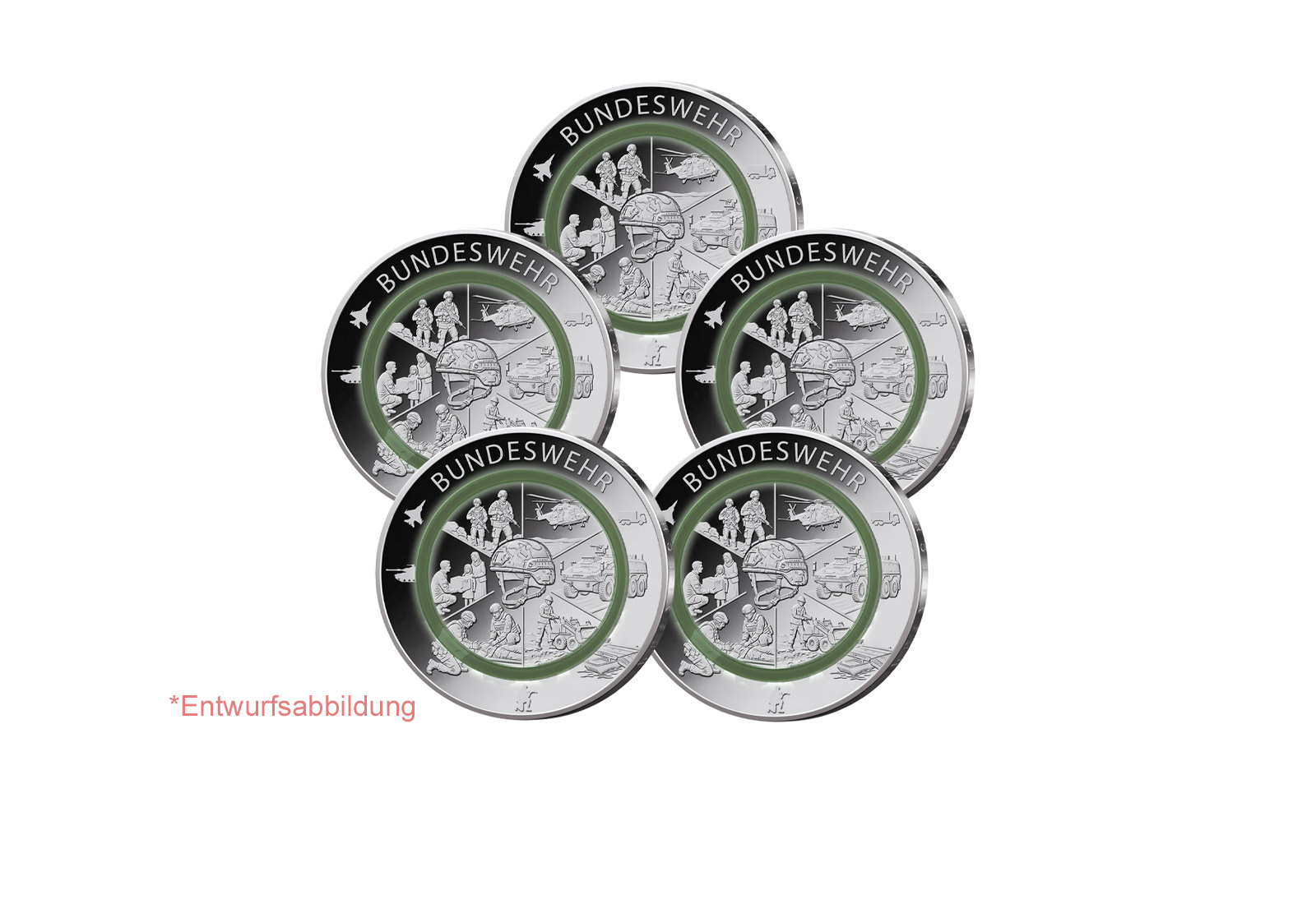 10 Euro 2027 Deutschland Bundeswehr - Im Dienste der Gesellschaft Prägestätten A-J st