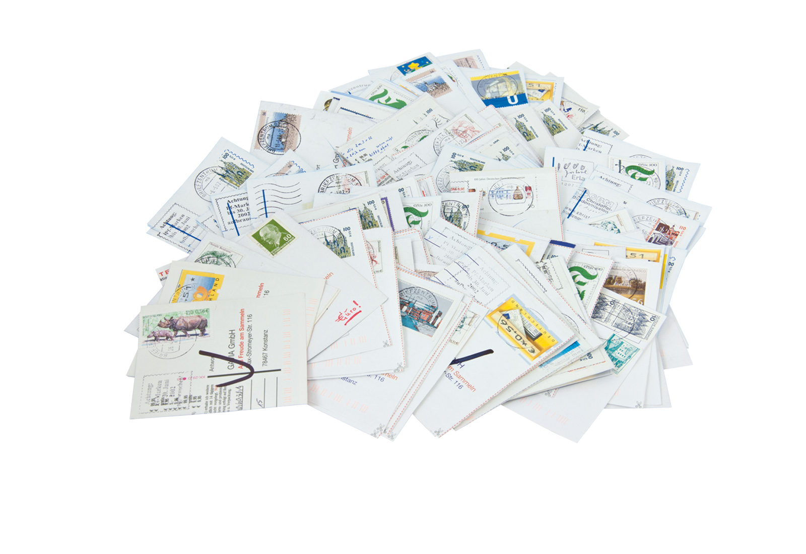 Briefmarken Paket Brief und Postkartenabschnitte
