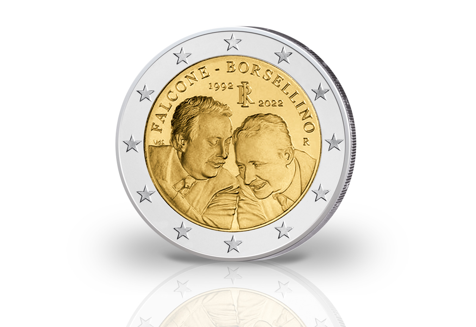 2 Euro 2022 Italien 30. Todestag v. Richter Giovanni Falcone u. Paolo Borsellino