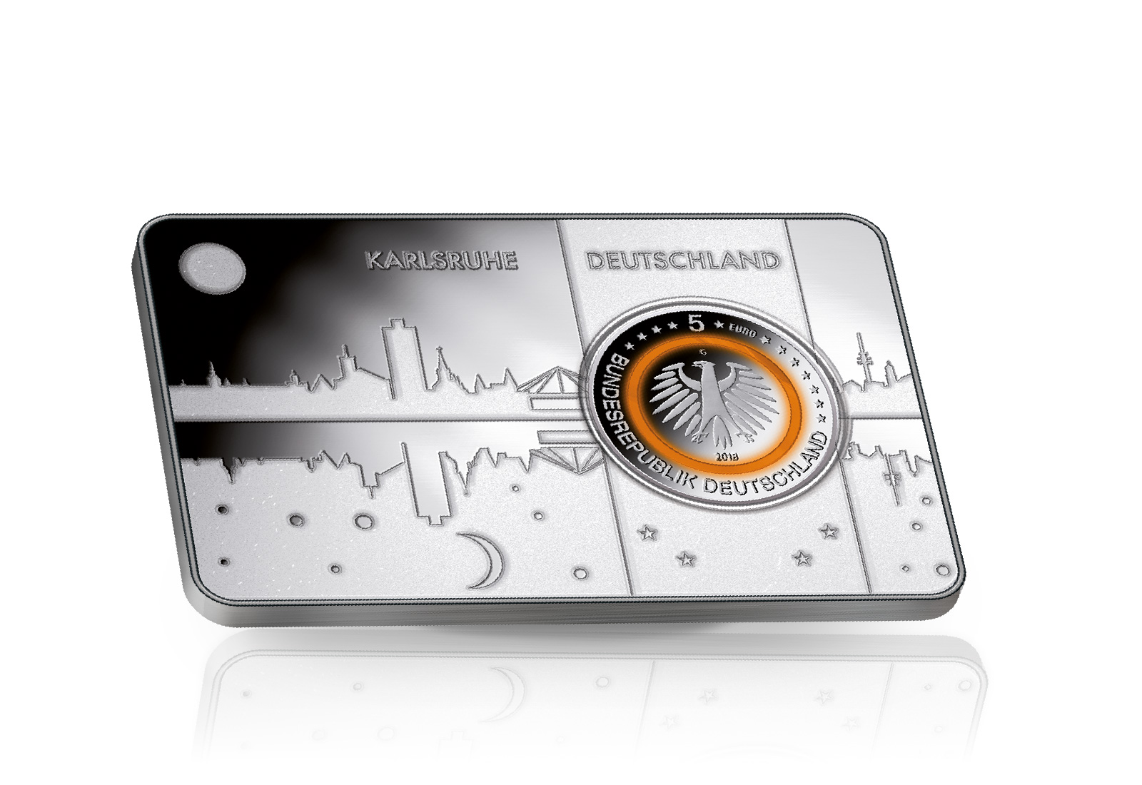 5 Euro 2018 Deutschland Subtropische Zone eingefasst in einem Barren Prägest. G