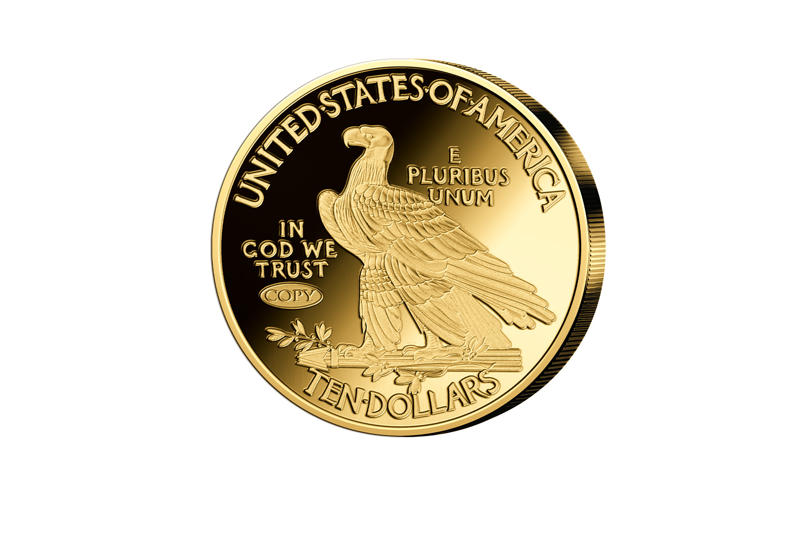 Gigantenprägung Indian Head Eagle mit 24 Karat Goldauflage