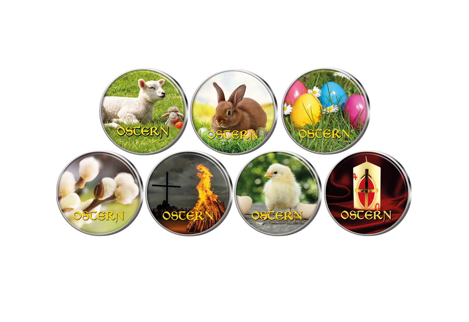 Ostern 7er Kollektion mit Farbapplikation im Etui