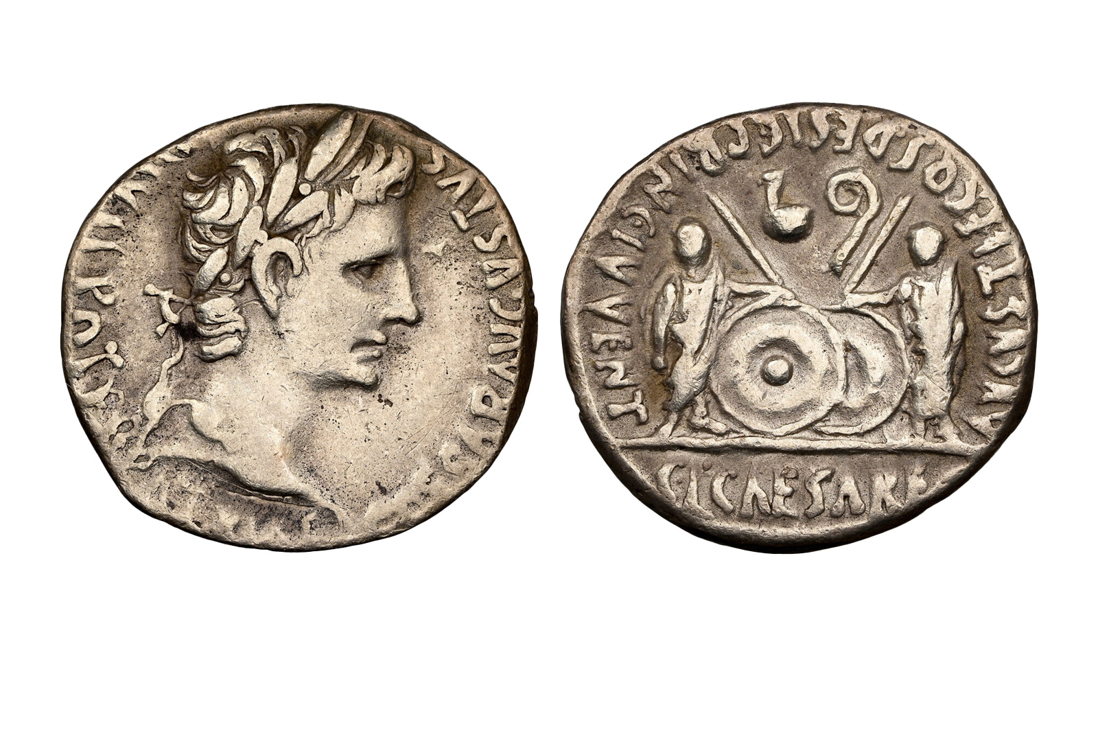 Silberdenar 30 v. Chr. Augustus Romisches Reich