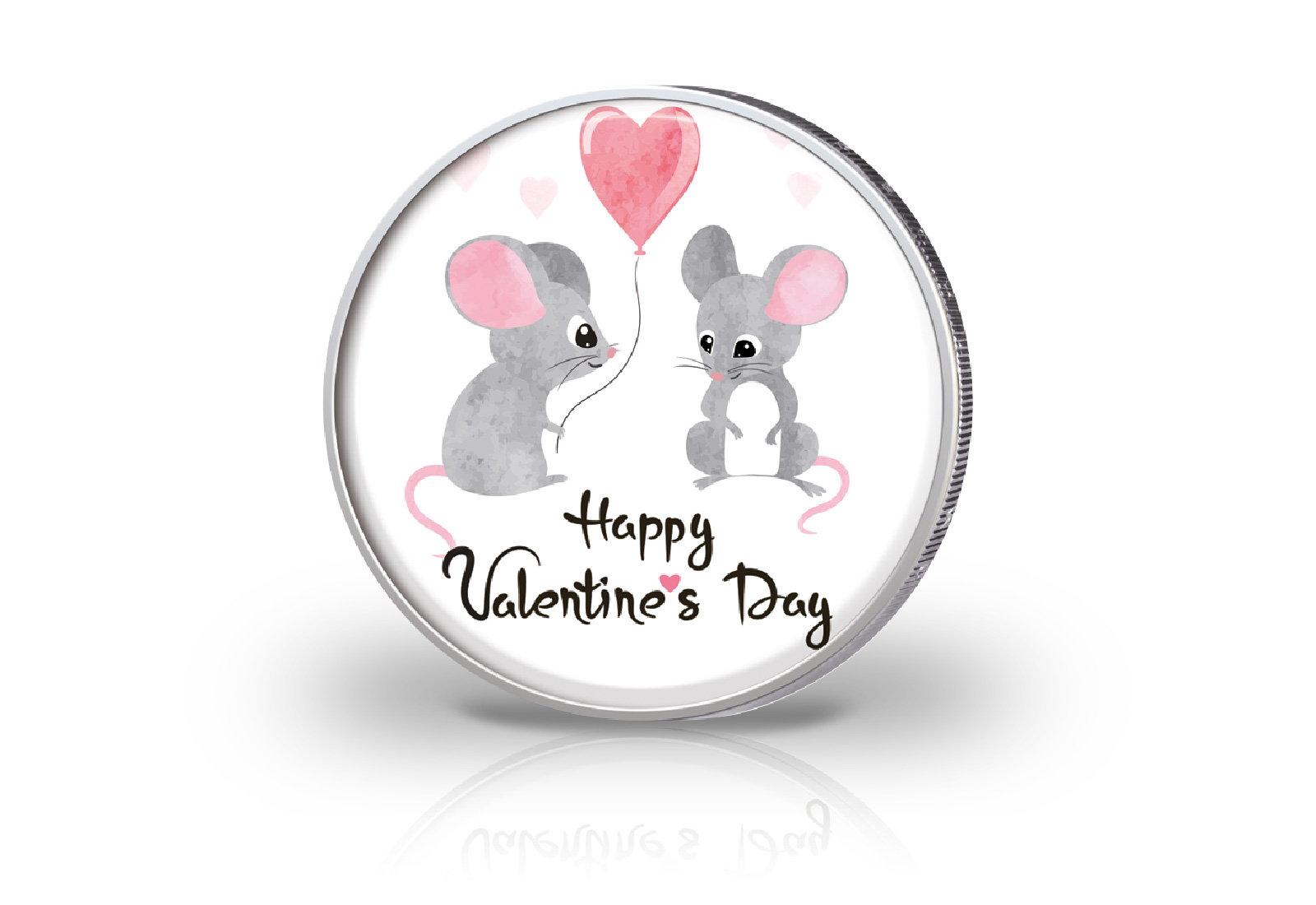2 Euro mit Farbmotiv Valentinstag