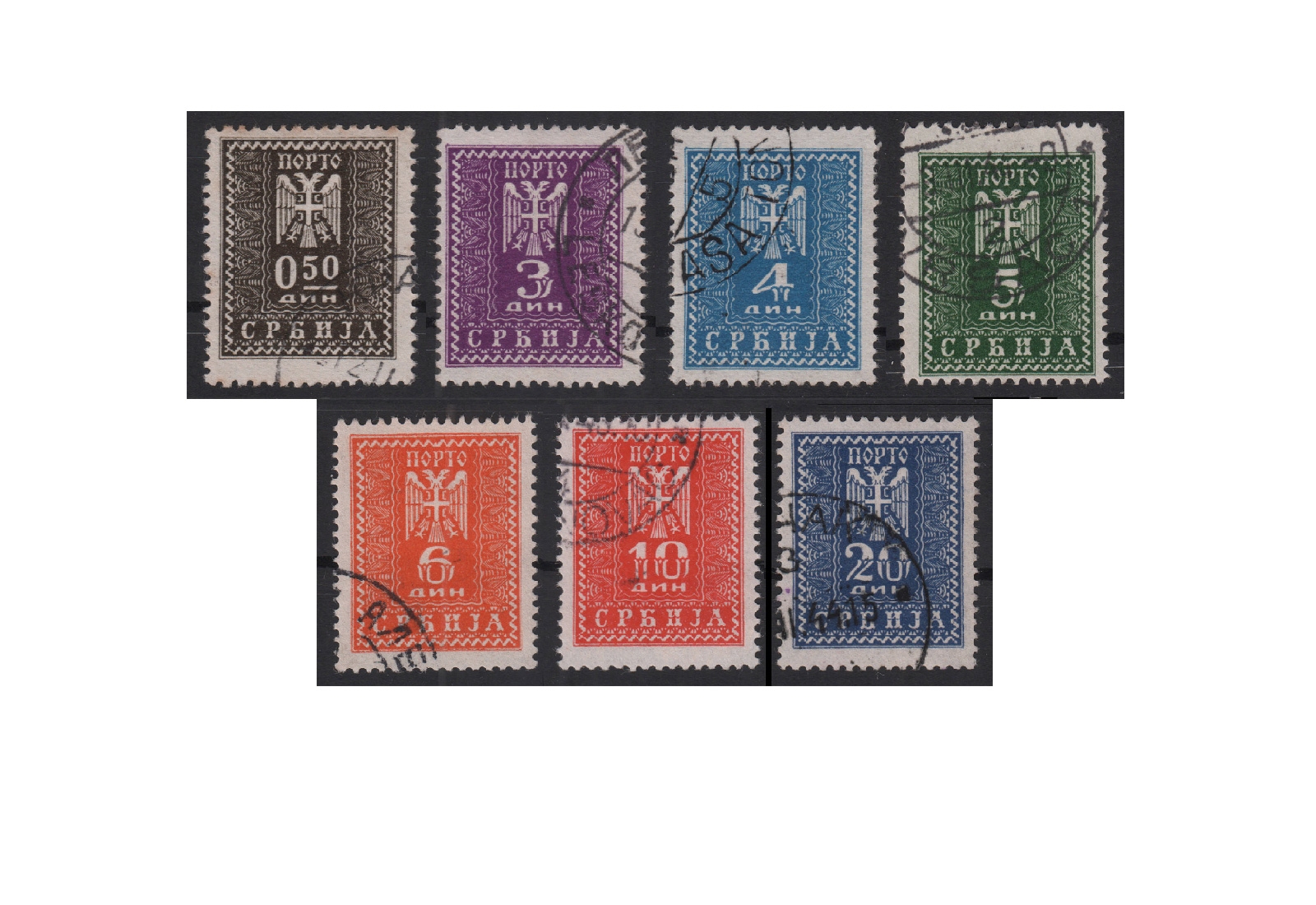 Deutsche Besetzung: Serbien Mi.Nr. 16/22 gestempelt