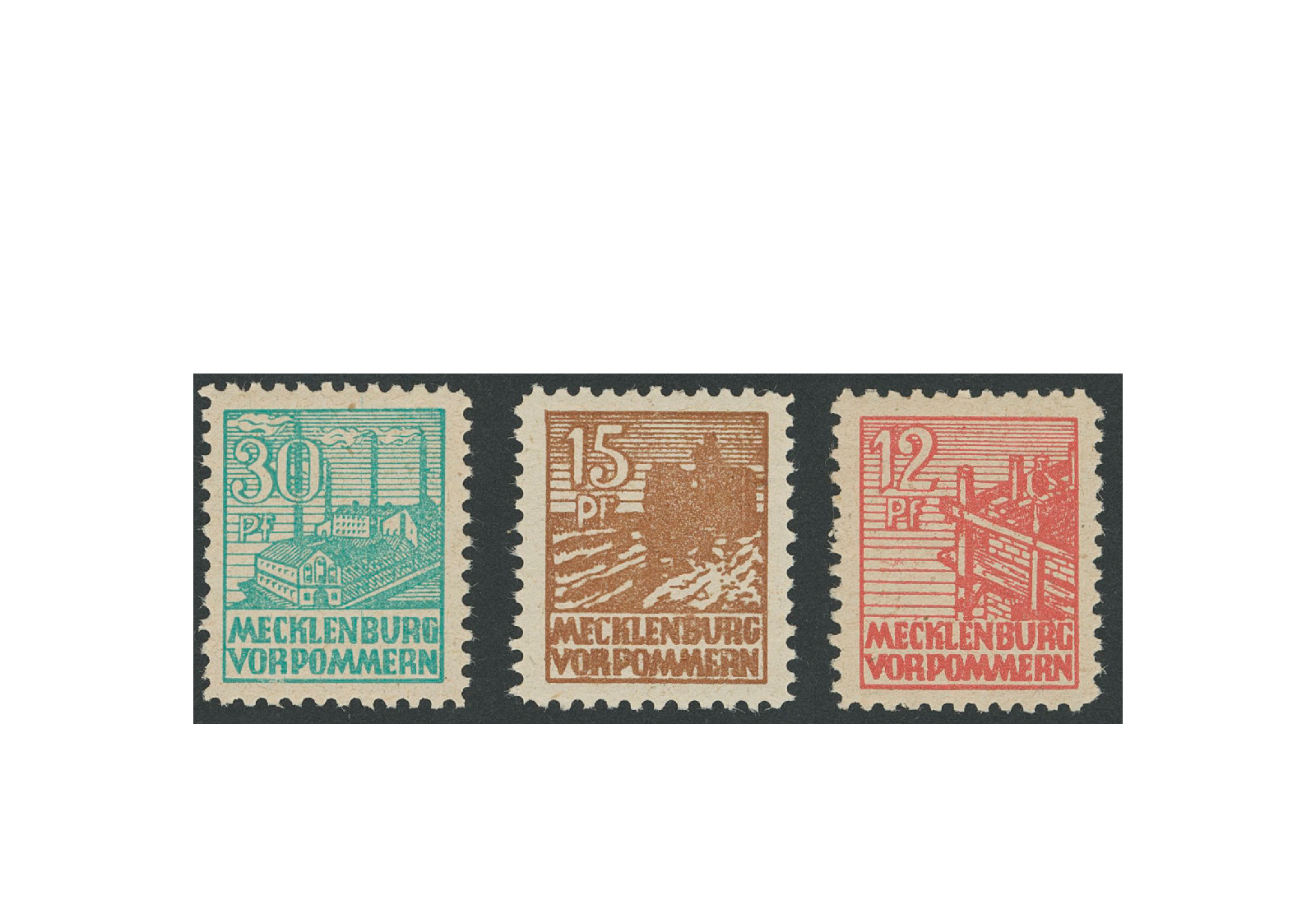 Briefmarken SBZ Abschied 1946 Michel-Nr. 36/37 + 39z postfrisch