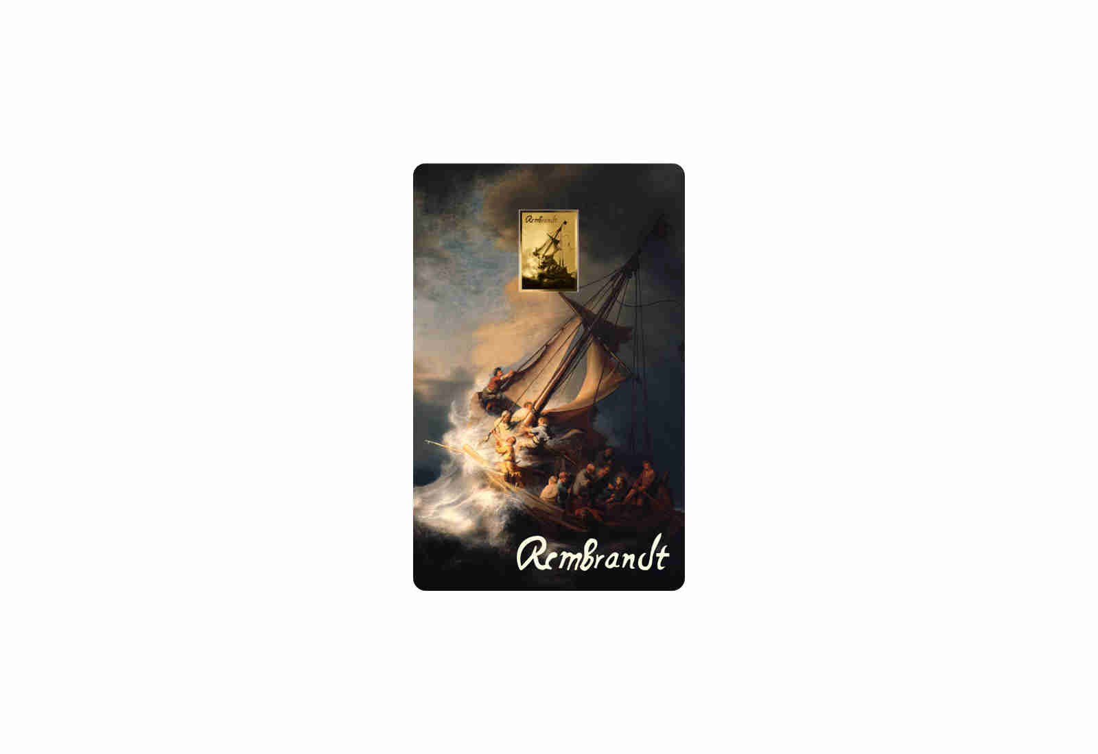 Goldmünze Motiv Christus im Sturm auf dem See Genezareth Coincard 999/1000 Gold Geschenk