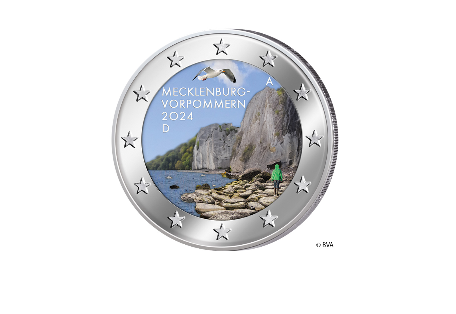 2 Euro 2024 Deutschland Königsstuhl mit Farbmotiv u. Wahl