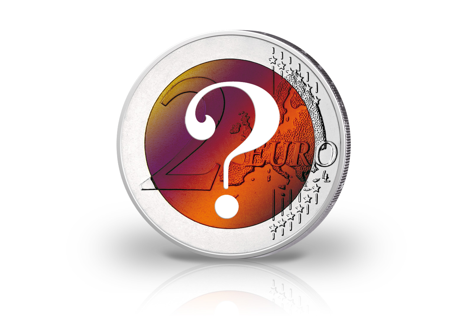 2 Euro unserer Wahl mit Farbapplikation