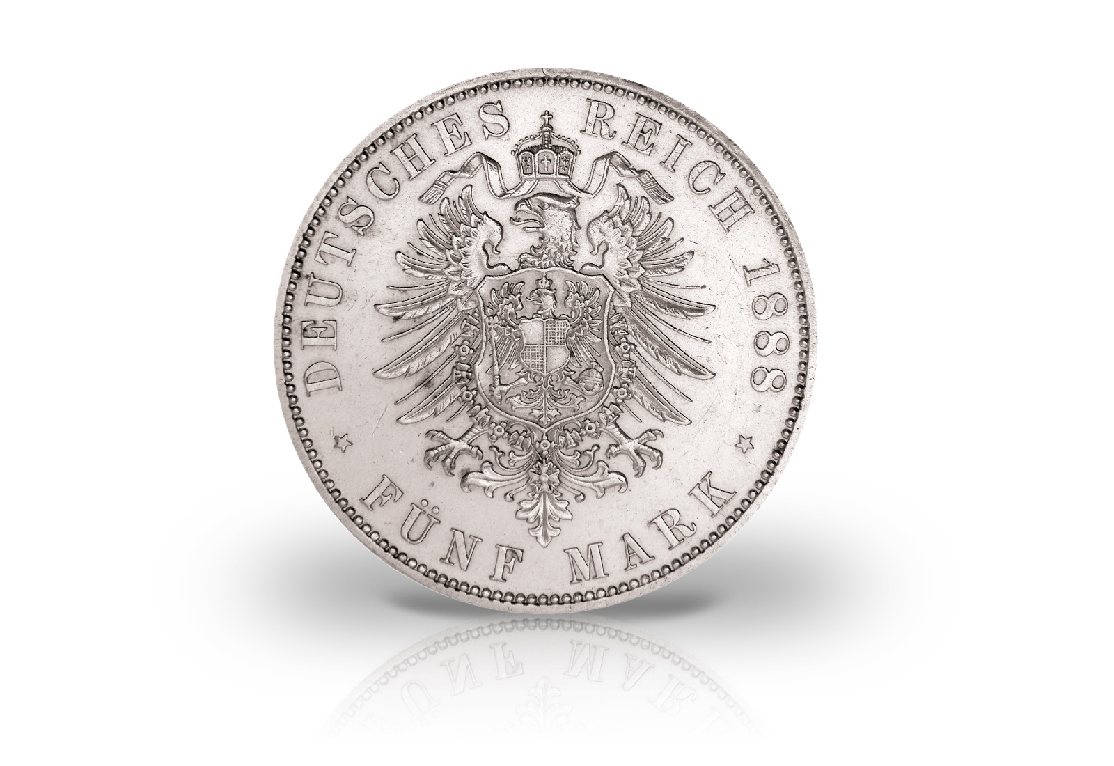 5 Mark 1888 Deutsches Kaiserreich Bayern König Otto Jaeger-Nr. 44