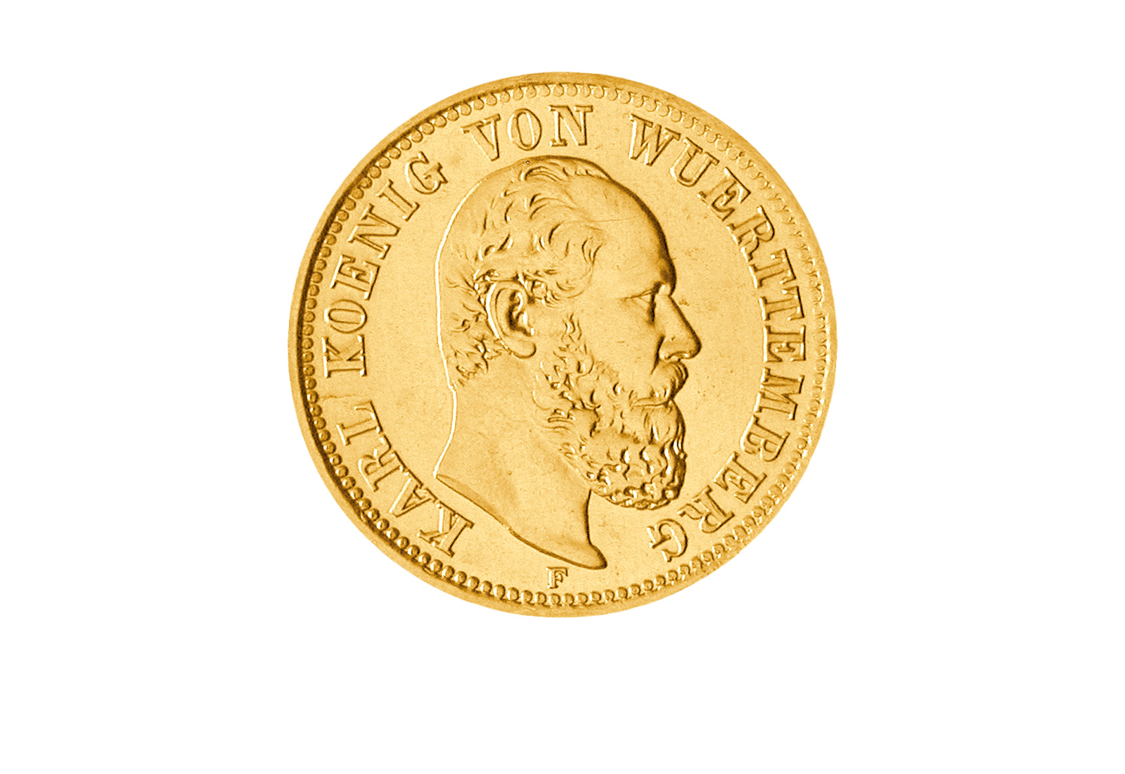 20 Mark 1874-1876 Kaiserreich Karl von Württemberg Jaeger-Nr. 293