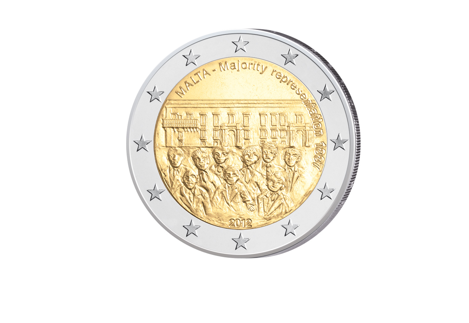 2 Euro 2012 Malta Mehrheitswahlrecht 1887 bfr.
