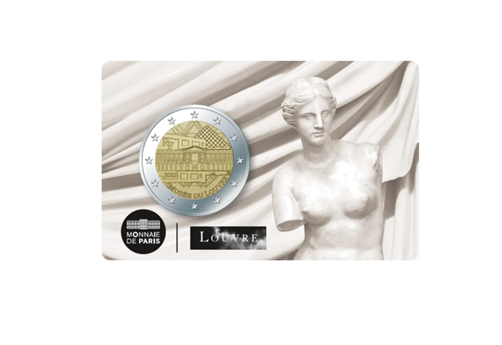 2 Euro 2025 Frankreich Louvre in Coincard Venus von Milo