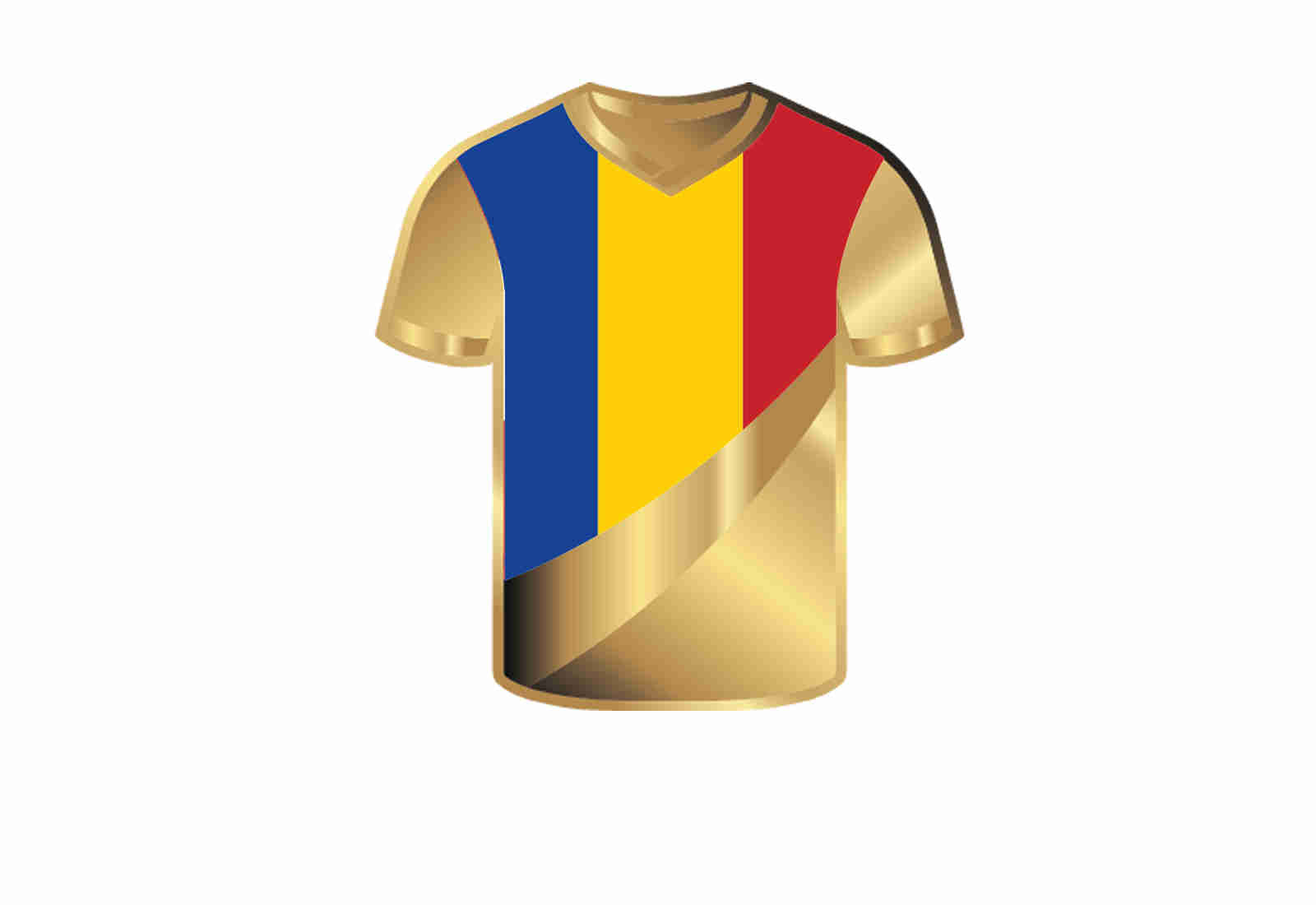 Goldmünze Motiv "Trikot Rumänien" im Geschenketui