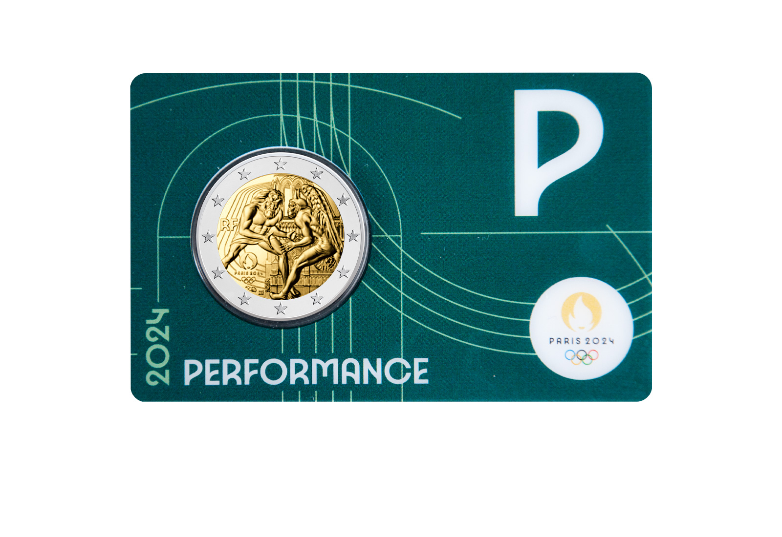 2 Euro 2024 Frankreich  Herkules beim Ringkampf bfr.Coincard Grün