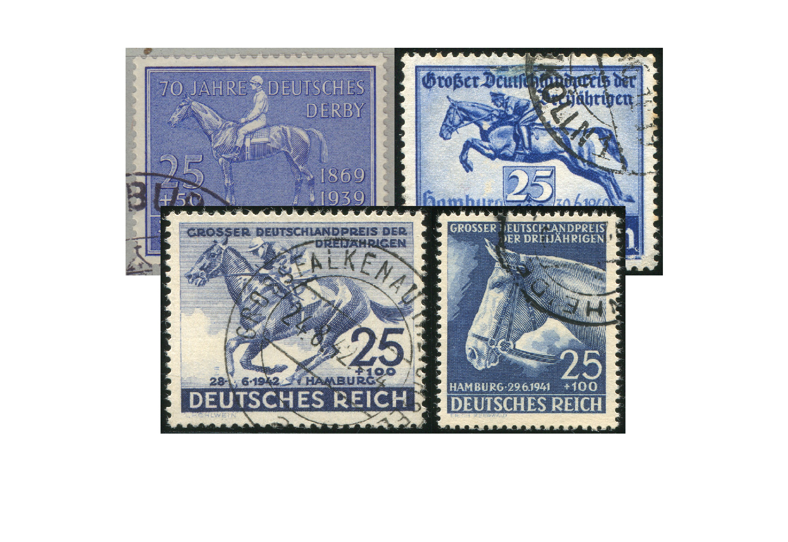 Deutsches Reich Blaues Band im Set gest.