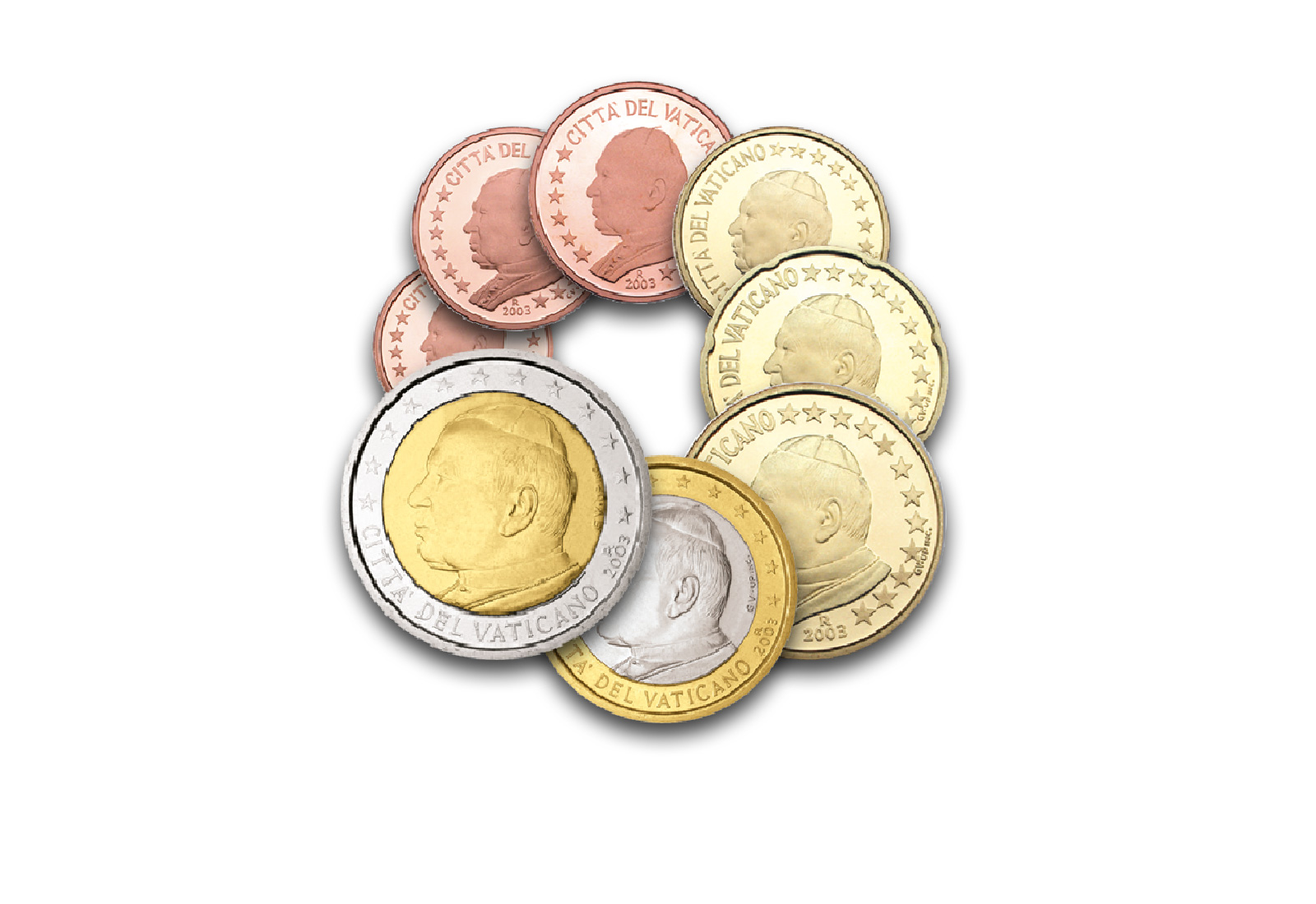 Kursmünzensatz 2003 Vatikan Papst Johannes Paul II. st