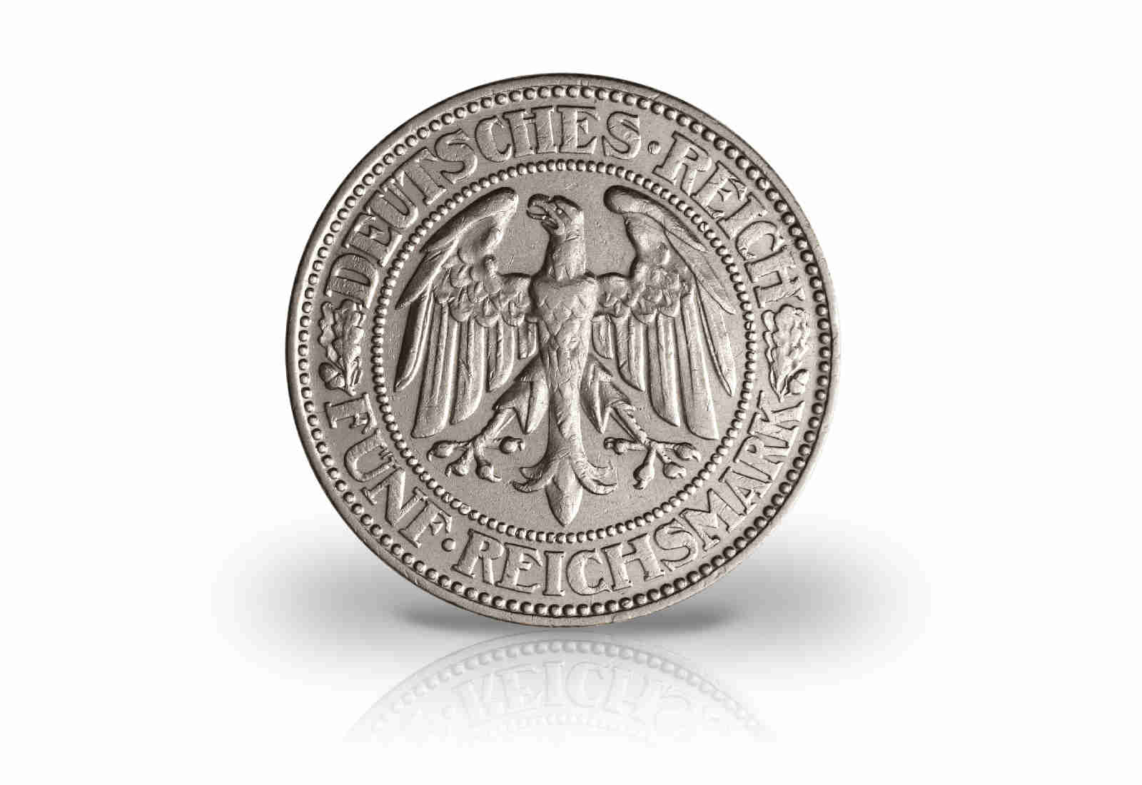 5 Reichsmark 1927-1932 Weimarer Republik Eichbaum Jaeger-Nr. 331
