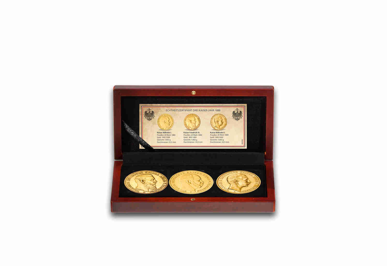 20 Mark Goldmünzen 1888 Deutsches Kaiserreich Preußen 3 Kaiser Jahr 3er Set