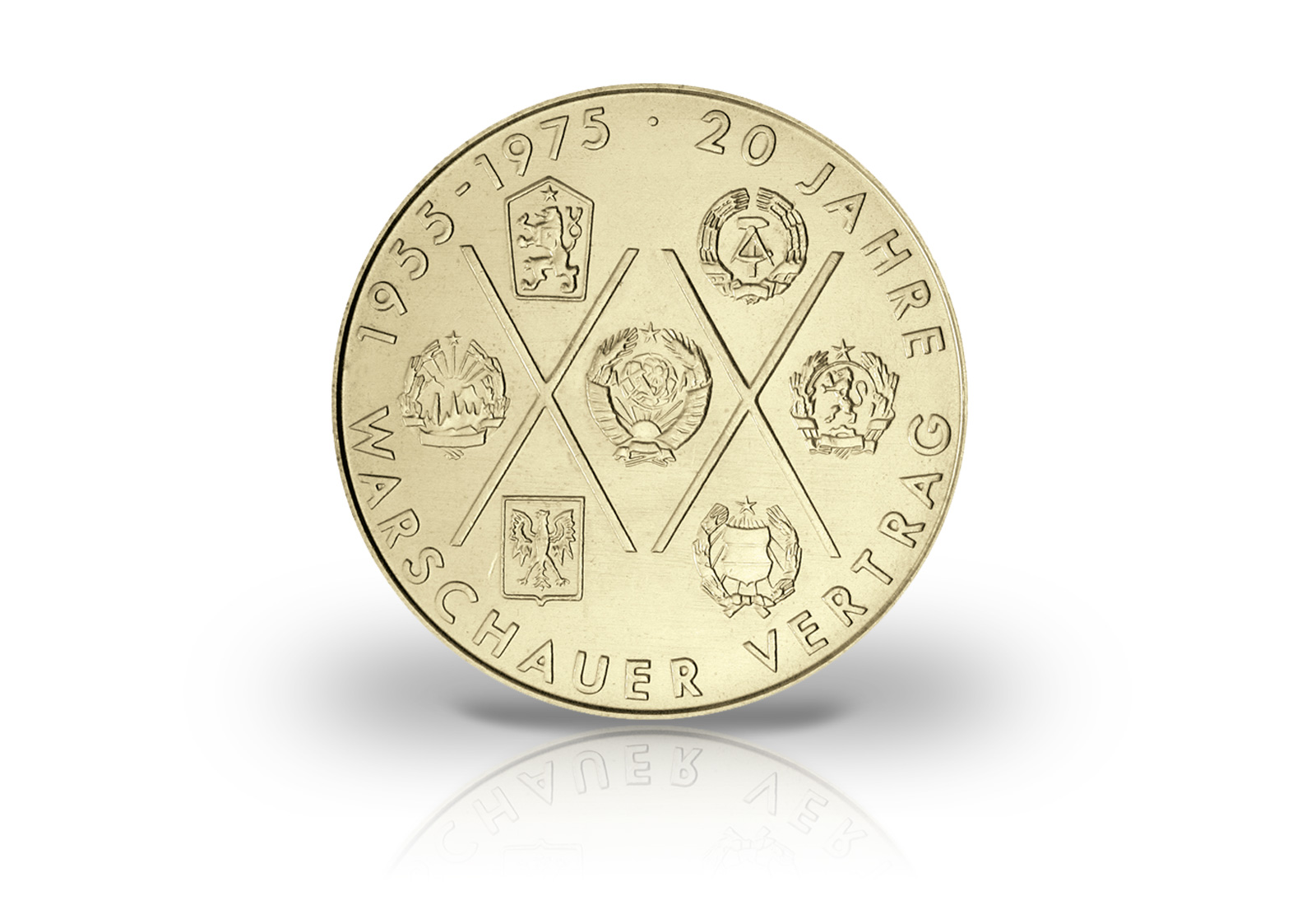 10 Mark Gedenkmünze 1975 DDR 20 Jahre Warschauer Vertrag Jaeger-Nr. 1557