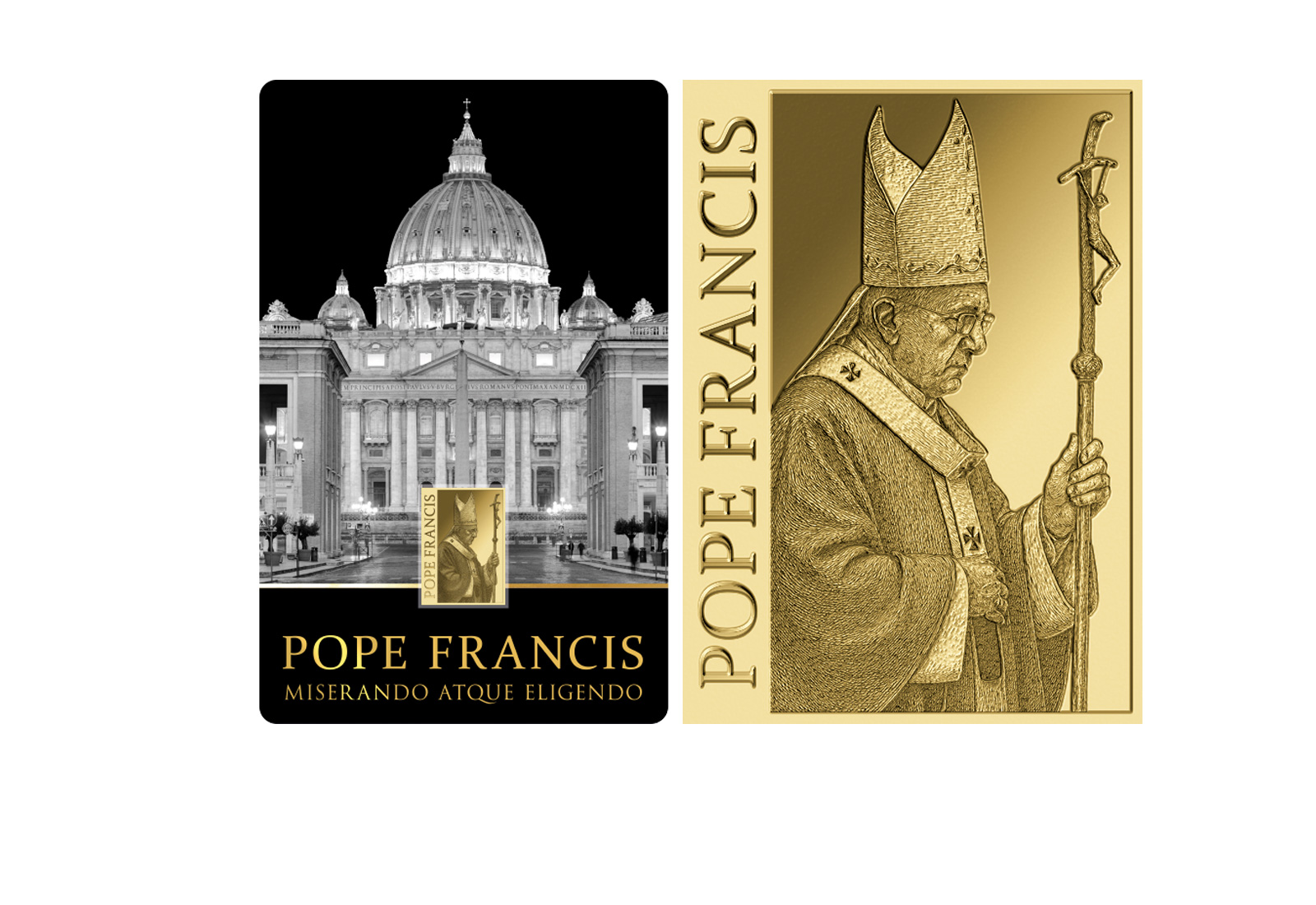 Goldmünze Motiv "Papst Franziskus" Coincard Feinheit 999/1000 Gold Geschenk